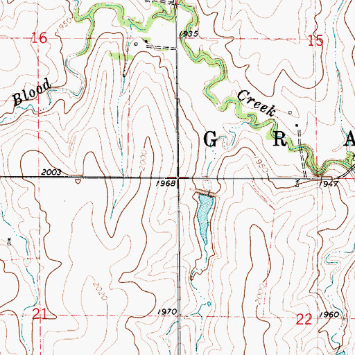 Topographic Map of Township of Grant, KS