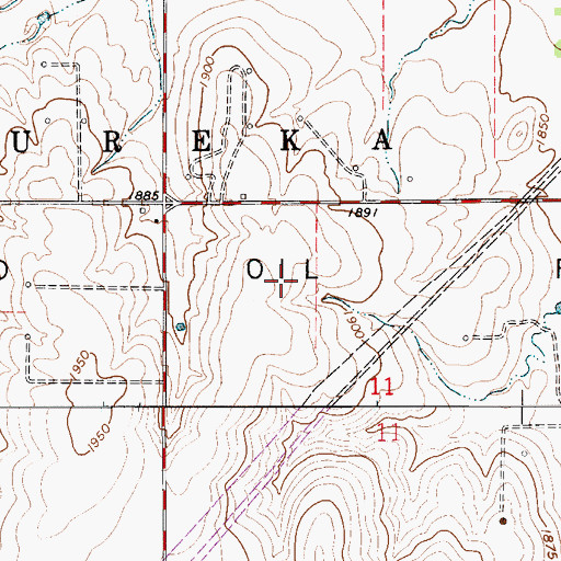 Topographic Map of Boyd Oil Field, KS