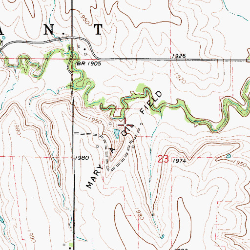 Topographic Map of Mary A Oil Field, KS