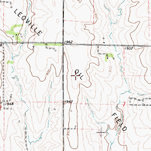 Topographic Map of Leoville Oil Field, KS