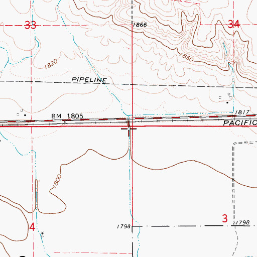 Topographic Map of Township of Cheyenne, KS