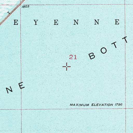 Topographic Map of Cheyenne Bottoms, KS