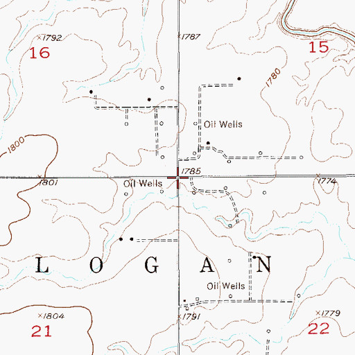 Topographic Map of Township of Logan, KS