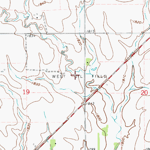 Topographic Map of West Oil Field, KS