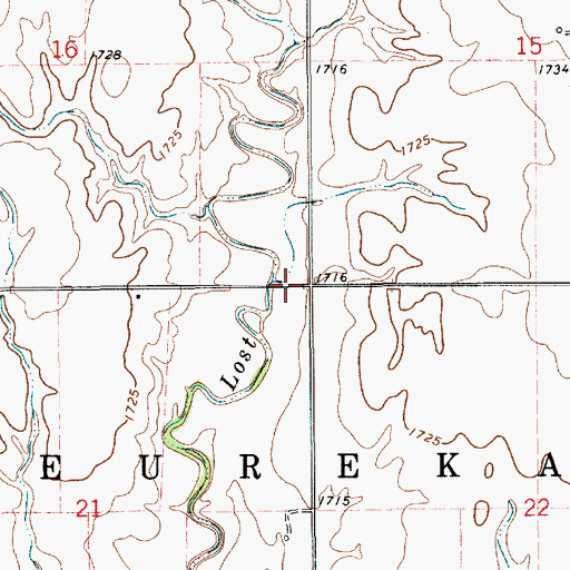 Topographic Map of Township of Eureka, KS
