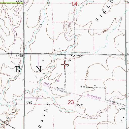 Topographic Map of Lorraine Oil Field, KS