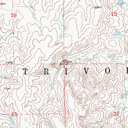 Topographic Map of Township of Trivoli, KS