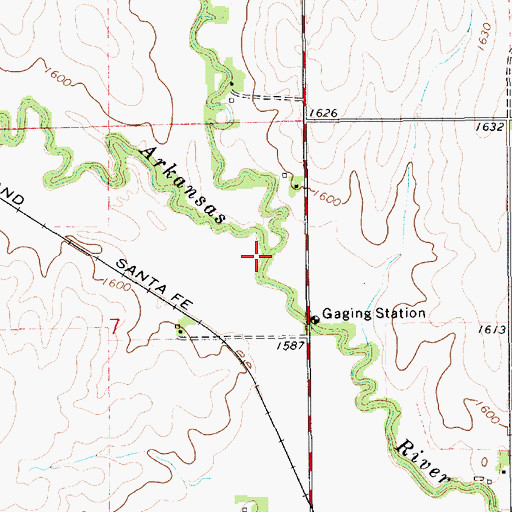 Topographic Map of Horse Creek, KS