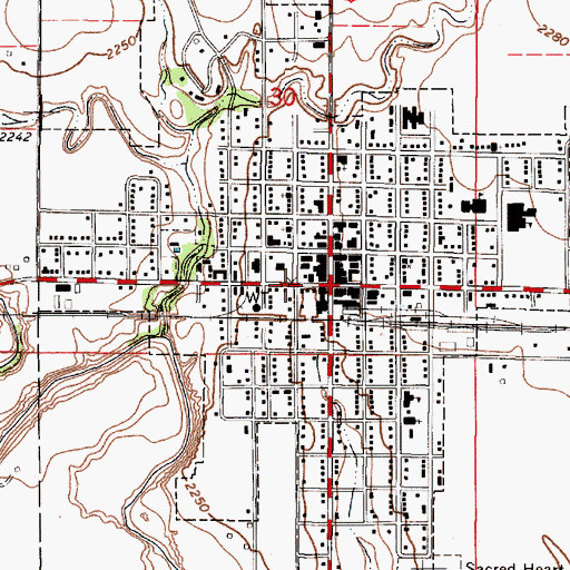 Topographic Map of Ness City, KS