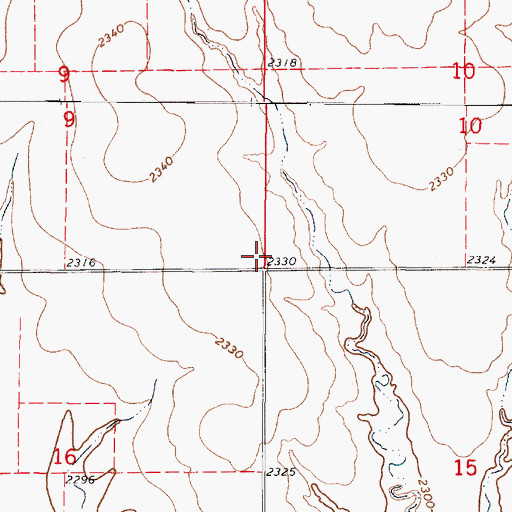 Topographic Map of Township of Center, KS