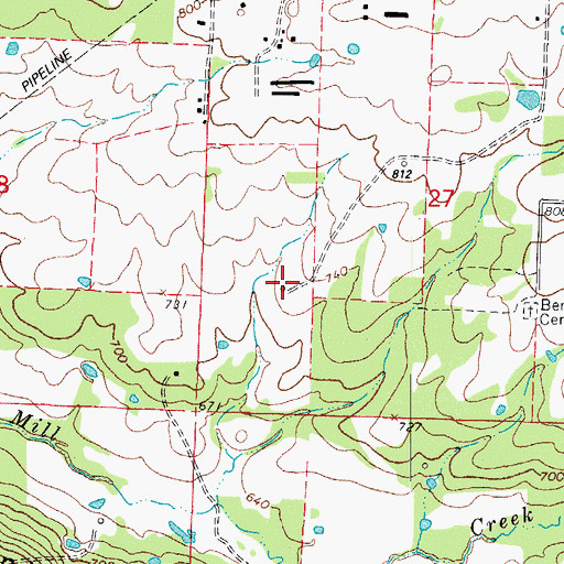 Topographic Map of Cecil Gas Field, AR