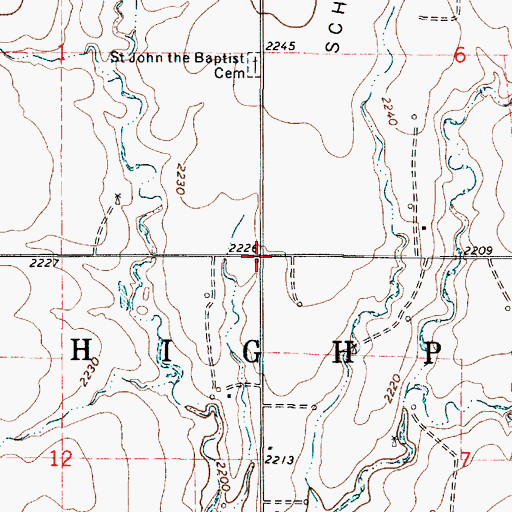 Topographic Map of Township of Highpoint, KS