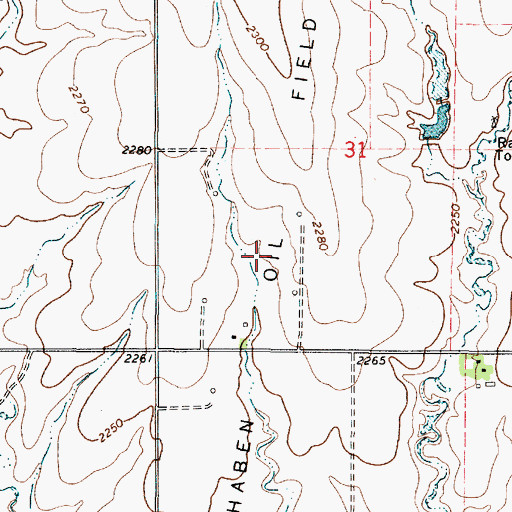 Topographic Map of Schaben Oil Field, KS