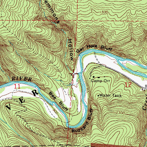 Topographic Map of Cecil Hollow, AR