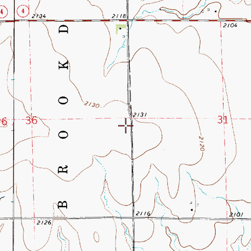Topographic Map of Township of La Crosse-Brookdale, KS