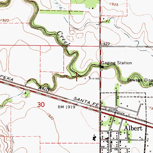 Topographic Map of Dry Creek, KS