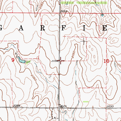 Topographic Map of Township of Garfield, KS