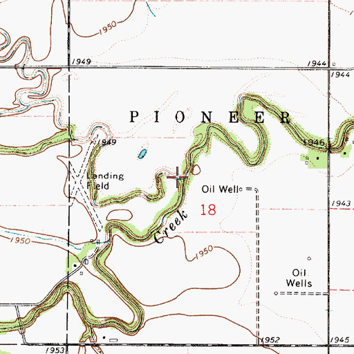 Topographic Map of Sand Creek, KS