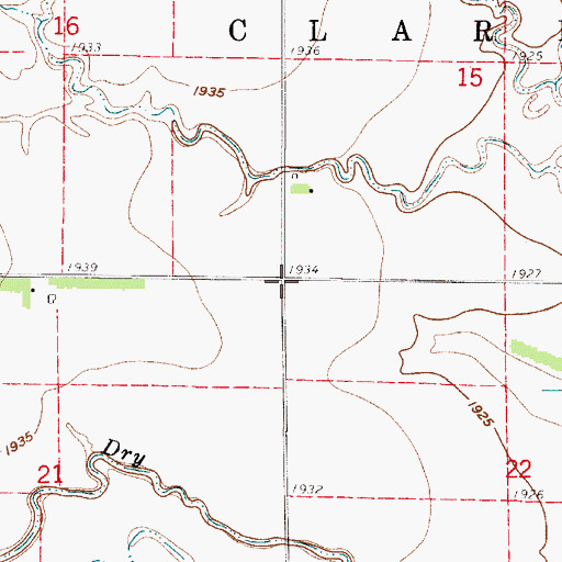 Topographic Map of Township of Clarence, KS