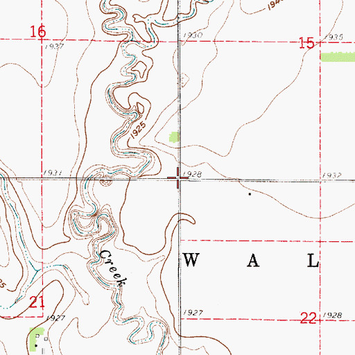 Topographic Map of Township of Walnut, KS