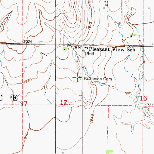 Topographic Map of Patterson Cemetery, KS