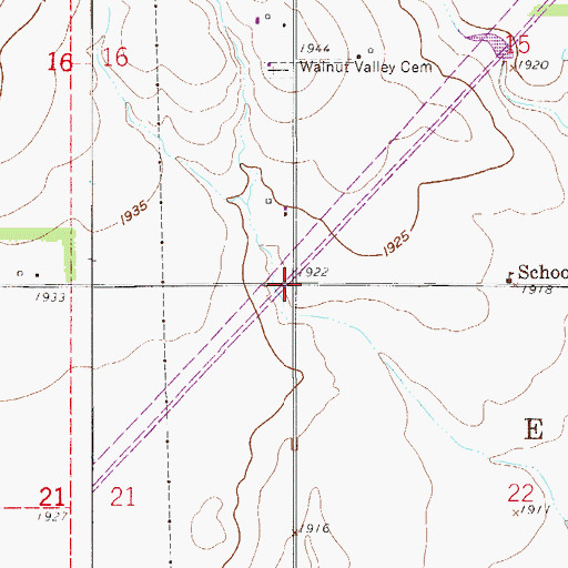 Topographic Map of Township of Eureka, KS