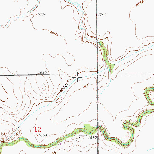 Topographic Map of Koen Canal, KS