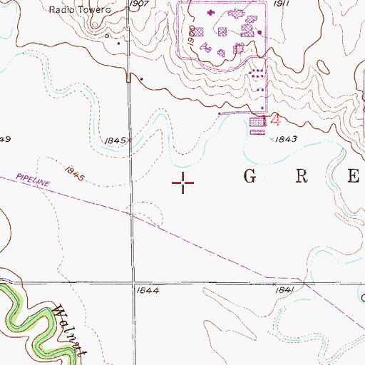 Topographic Map of Township of Great Bend, KS