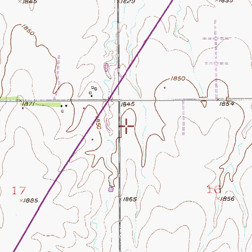 Topographic Map of Cheyenne View School, KS