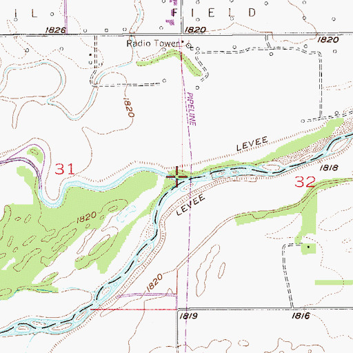 Topographic Map of Walnut Creek, KS