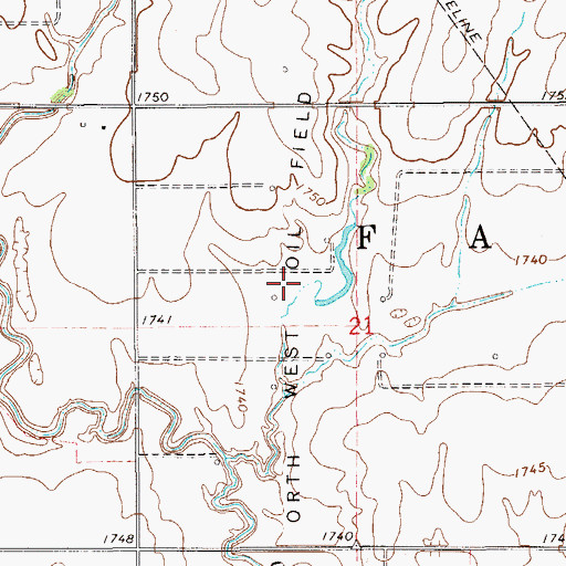Topographic Map of Orth West Oil Field, KS