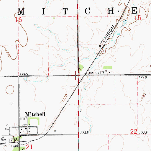 Topographic Map of Township of Mitchell, KS