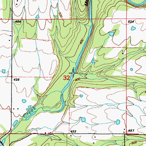 Topographic Map of Cedar Branch, AR