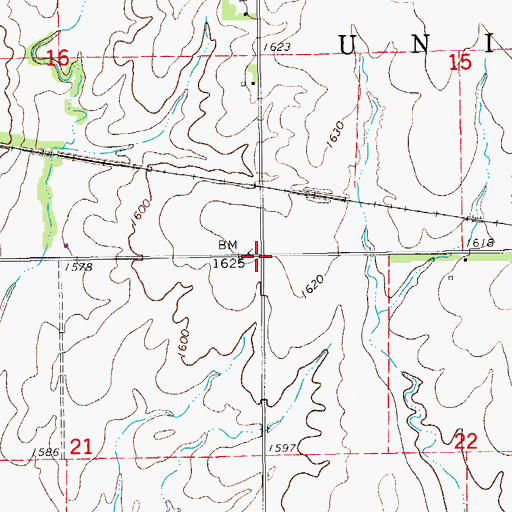 Topographic Map of Township of Union, KS