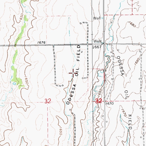 Topographic Map of Odessa Oil Field, KS