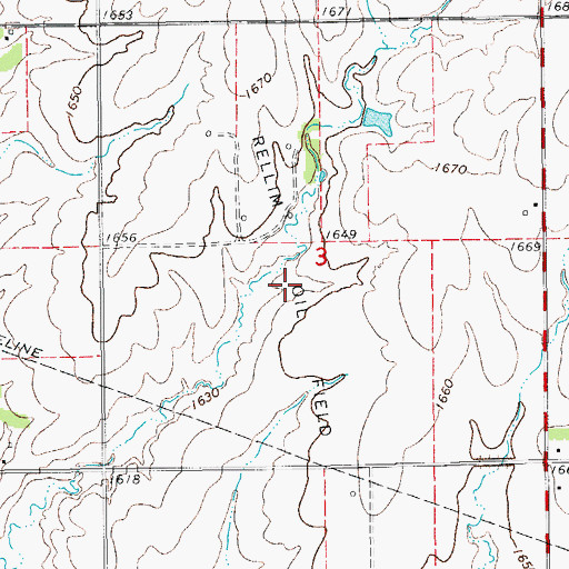 Topographic Map of Rellim Oil Field, KS