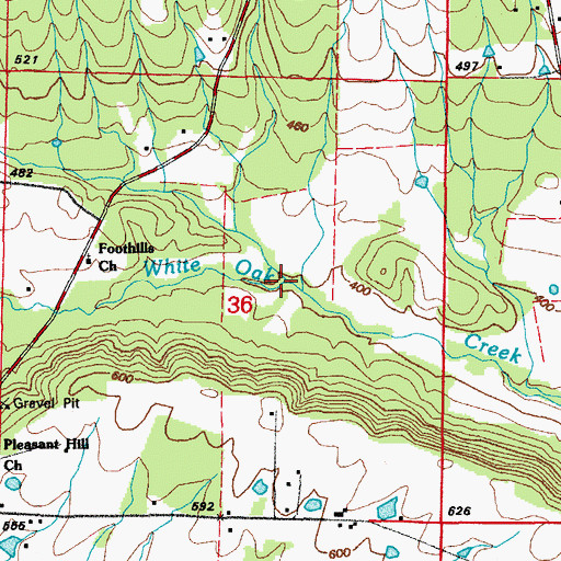 Topographic Map of Cedar Branch, AR