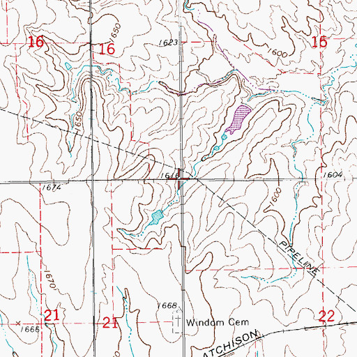 Topographic Map of Township of Castle, KS