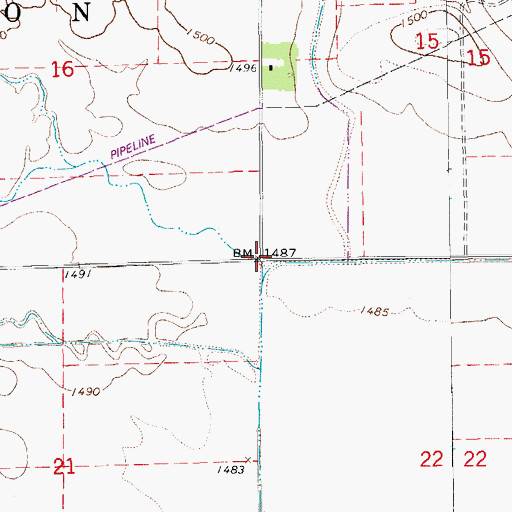 Topographic Map of Township of Jackson, KS