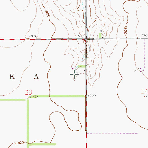 Topographic Map of Eden Prairie School, KS