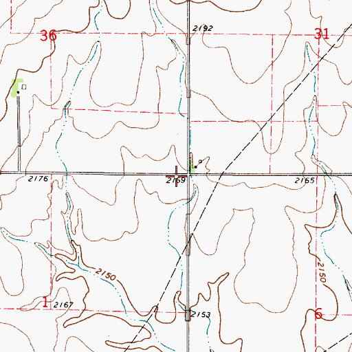 Topographic Map of Township of Marena, KS