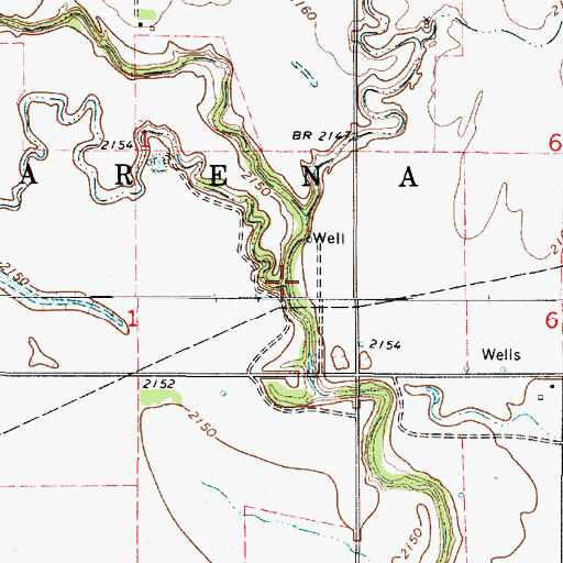 Topographic Map of Sand Creek, KS