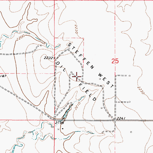 Topographic Map of Steffen West Oil Field, KS