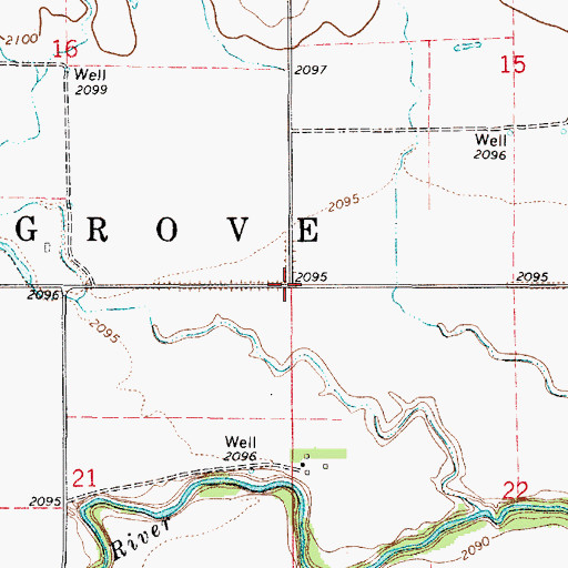 Topographic Map of Township of Browns Grove, KS