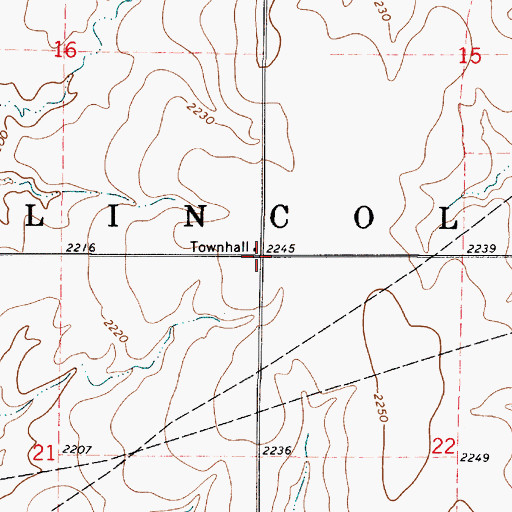 Topographic Map of Township of Lincoln, KS