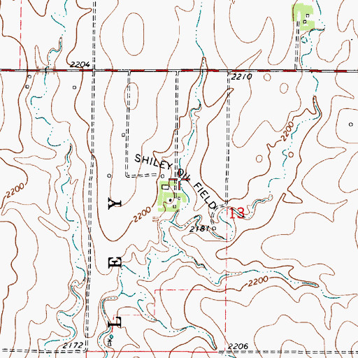 Topographic Map of Shiley Oil Field, KS