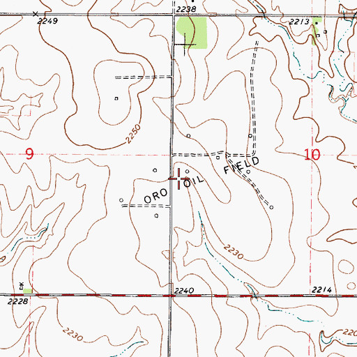 Topographic Map of Oro Oil Field, KS