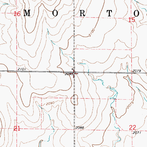 Topographic Map of Township of Morton, KS