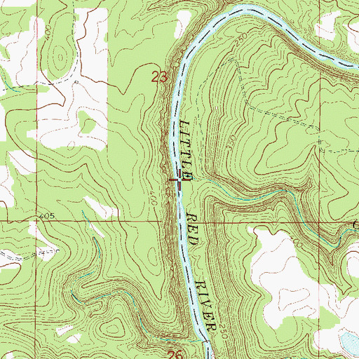 Topographic Map of Cedar Branch, AR
