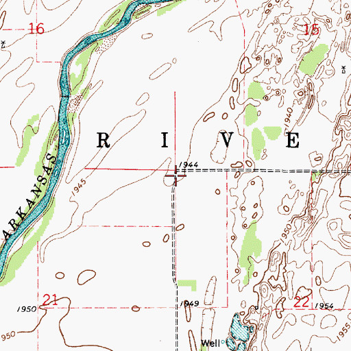 Topographic Map of Township of River, KS